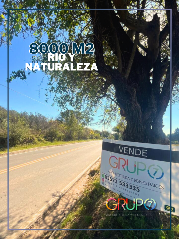 Fraccion de 8000 m2 con bajada al Rio